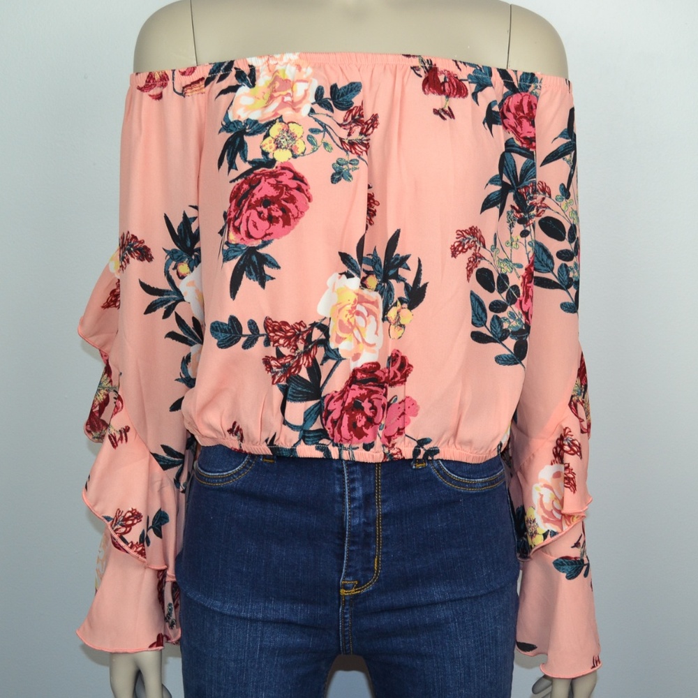 Pink OTS Floral Charlotte Russe Blouse